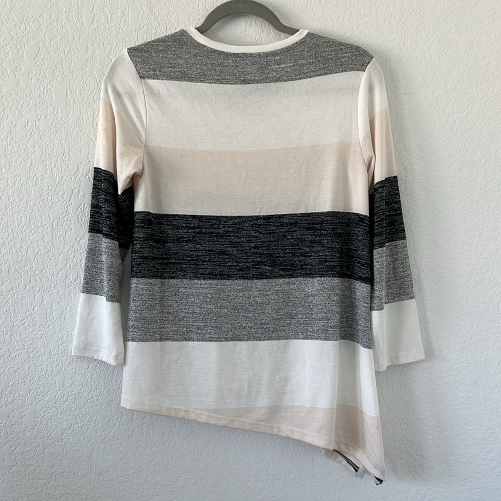 NWT Market & Spruce Vreelan 1 Pocket Side Knot Striped Knit Top Size XS 🌹 - Picture 4 of 6